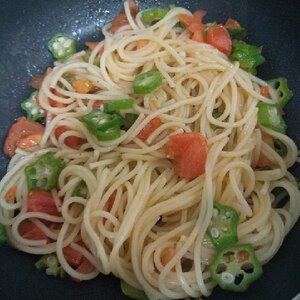 ★おくらトマトソースパスタ